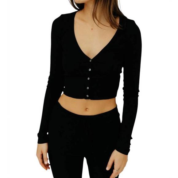 ETERNE Sweaters - NEW ETERNE cropped cardigan in black